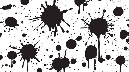 Black ink splatter on white background creates dynamic and artistic effect