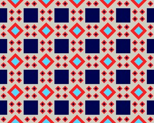 Geometric Red and Blue Diamond Pattern