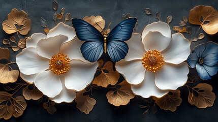 flowers on a wooden background