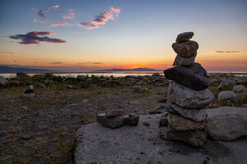 Sunset on Great Salt Lake in Utah
