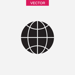 globe icon Black simple illustration for web and app..eps