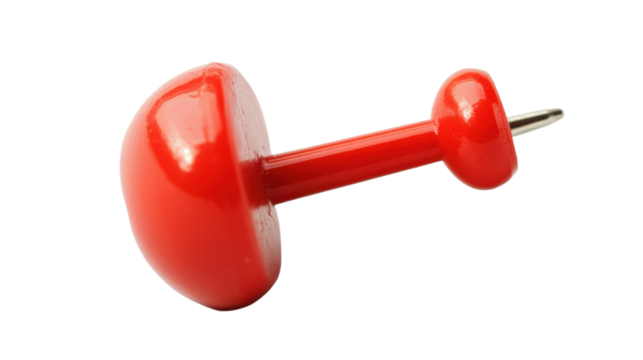 Red location icon, location pointer symbol and red map pin on a transparent background
