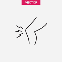 Knee pain icon, vector simple linear illustration for web and app..eps
