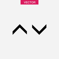 Arrow chevron icon, black illustration on white background..eps