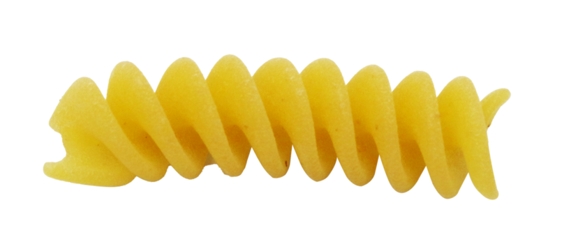 pasta fusilli on a white background