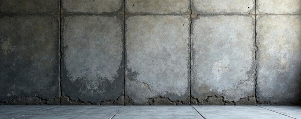 Textured concrete wall with deep cracks and worn finish, hinting at industrial decay, industrial, stone