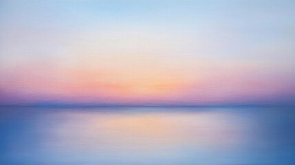 Sunset Over Calm Ocean Soft Hues Reflecting on Tranquil Water