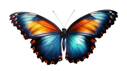Beautiful butterfly with blue and yellow wings