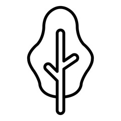 Stylized leaf outline icon for nature, sustainability, and design