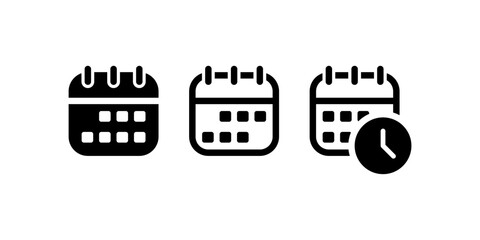 Calendar icons. date and time icon symbol. Calendar or schedule timer vector icon. scheduling, events, appointments, planners, icons