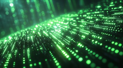 Futuristic Binary Code Background &ndash; Digital Data Flow in Cyberspace