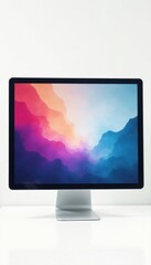 Fototapeta premium Simple computer screen with static white or black background , screen, minimalist