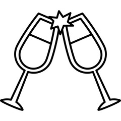 Wedding icon - Black Outline - illustration