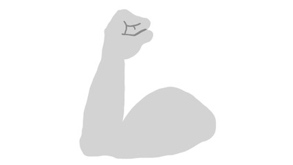 Simple illustration of a flexed bicep.  Perfect for fitness, strength, or power-related designs. Use for websites, apps, or marketing materials.