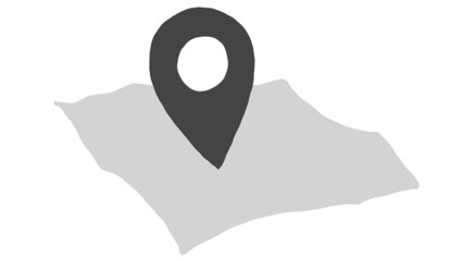 Location marker on a map outline, ideal for travel, navigation, and geographic themes in design and marketing.