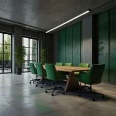 modern office interior with table