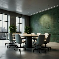 modern office interior with table