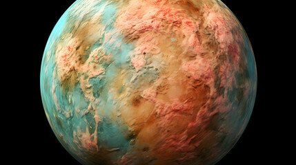 Visualization of a planet against a black background showcasing the exoplanet atmosphere and the depths of space in a cosmic perspective.