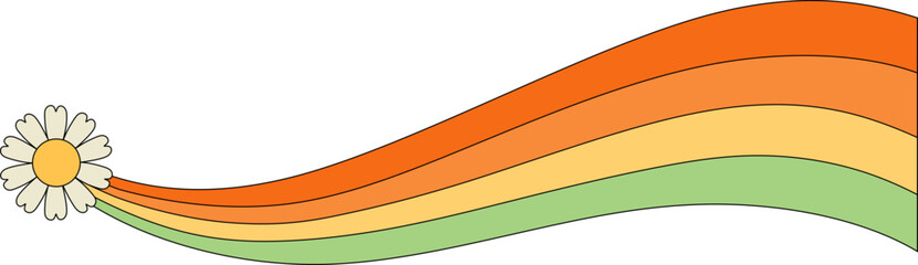 Obraz premium Groovy Retro Rainbow Element Set