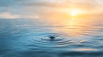 Abstract ripples at sunset nature background water texture tranquil environment