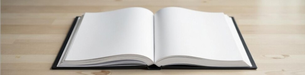 Minimalist vertical album layout with blank pages, blank pages, white background