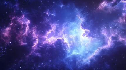 Cosmic Nebula  Purple and Blue Space Background