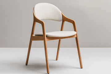 Minimalist wooden chair with curved back, it looks inviting and comfortable