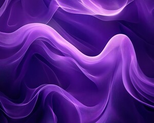 Fototapeta premium Smooth abstract patterns of organic lines in royal purple, with a focus on light and shadow, creating a deep, almost 3D effect.