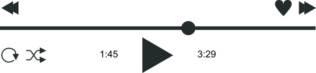 Music Player Interface Element Set