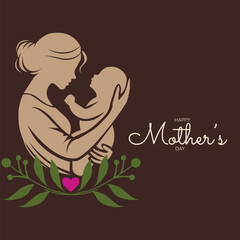 Loving Mother Holding Baby Silhouette