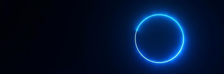 Fototapeta premium Bright blue circular shape with gradient effect on black backdrop, blue, shape, texture