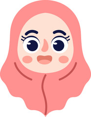 Cute Hijab Girl Style Illustration Element