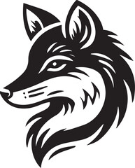 Fototapeta premium wolf head tattoo, wolf head logo, wolf head silhouette vector black and white