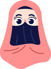 Cute Hijab Girl Style Illustration Element
