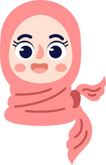 Cute Hijab Girl Style Illustration Element
