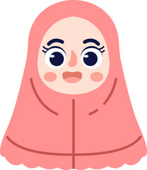 Cute Hijab Girl Style Illustration Element