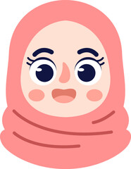 Cute Hijab Girl Style Illustration Element