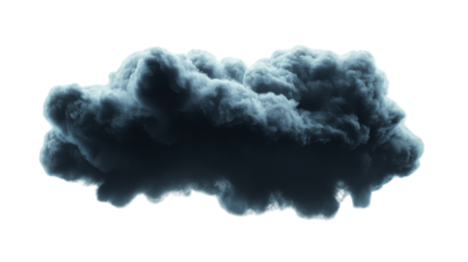 Realistic dark cloud forming on transparent background