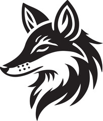 Fototapeta premium wolf head tattoo, wolf head logo, wolf head silhouette vector black and white