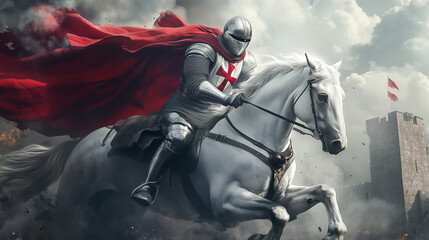 St. George's Day Symbolism: Knight in Shining Armor on Horseback, Emblem of Valor and Historical Heritage