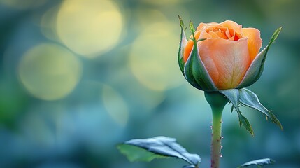 Obraz premium Light pink Floribunda rose blooming. 