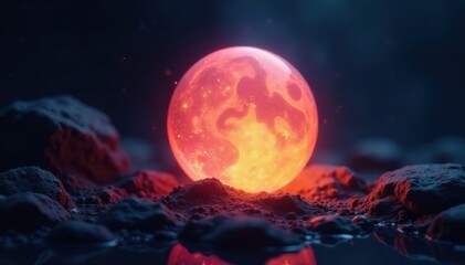 Ethereal orb glowing softly in dark surroundings, ethereal, ambient, mystical