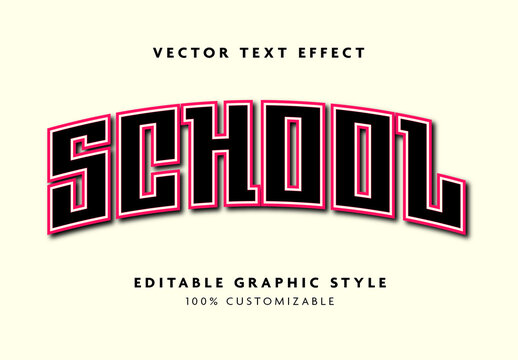 Black and Red School Bold 3D Text Effect