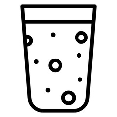 a glass of cola line icon