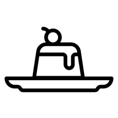 pudding line icon