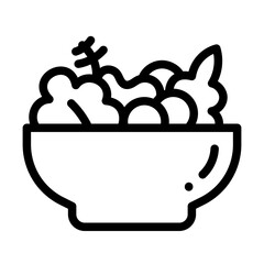 salad in the bowl line icon