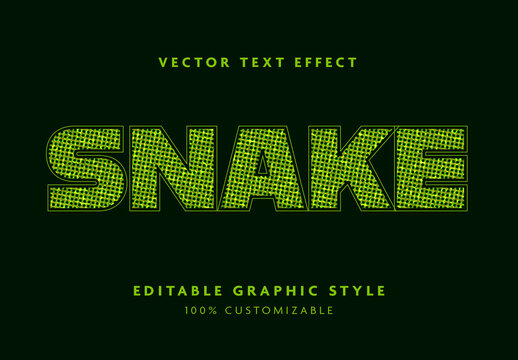 Green Snake Textured Reptile Scaly Pattern Text Effect