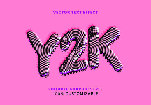 Purple and Pink Psychedelic Y2K Vibration Text Effect