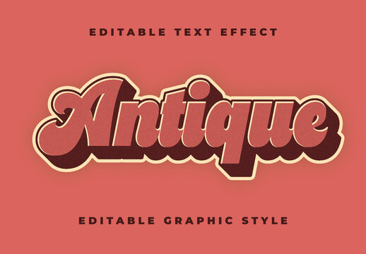 Red and Beige Vintage Bold Classic Text Effect