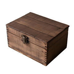 wooden box isolated on white